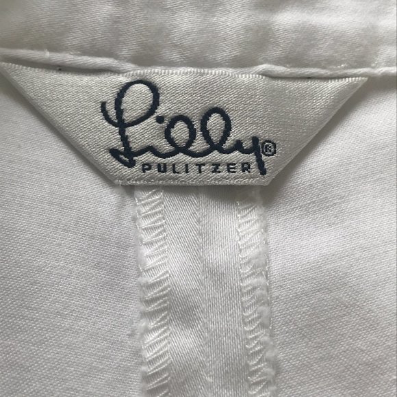 Lilly Pulitzer Flared Dress Pants XS White Y2K Rare and Lovely Fabric - Picture 2 of 9